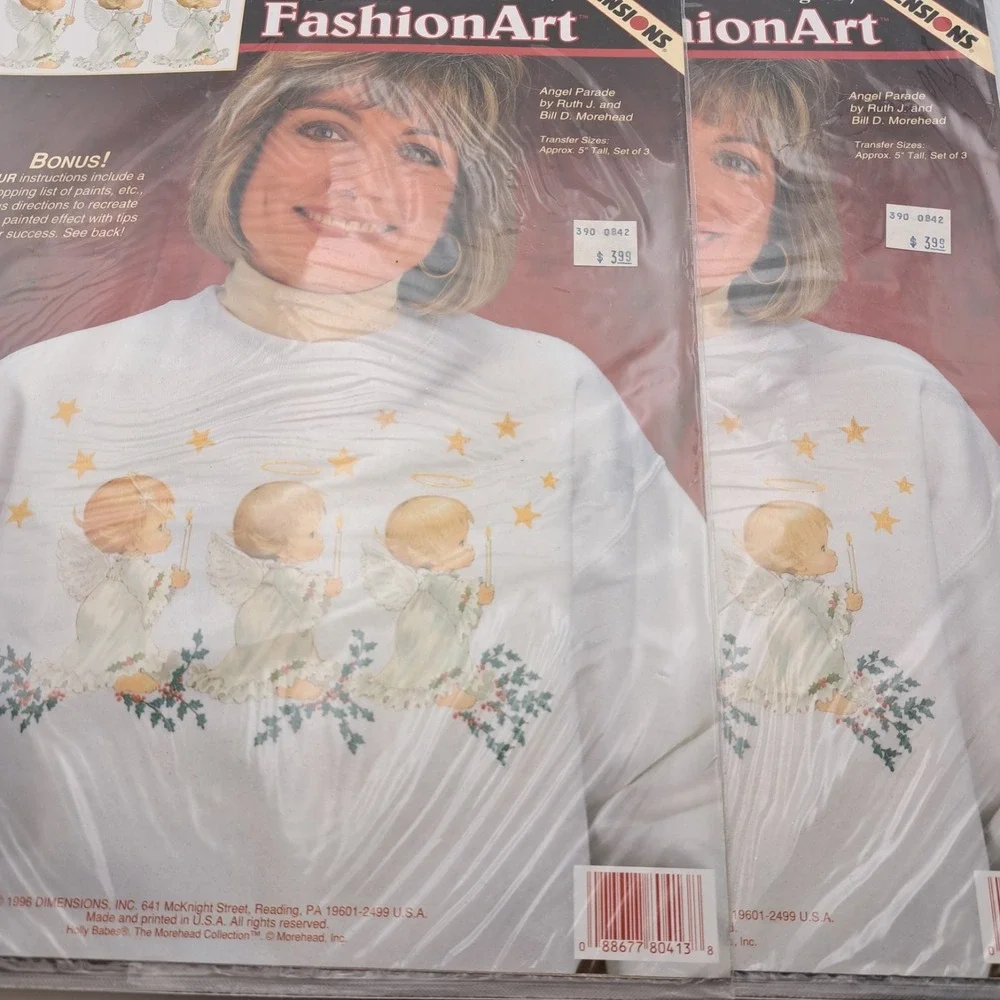 Dimensions Fashion Art Iron Ons Lot Of 7 Angels Christmas Granny Core